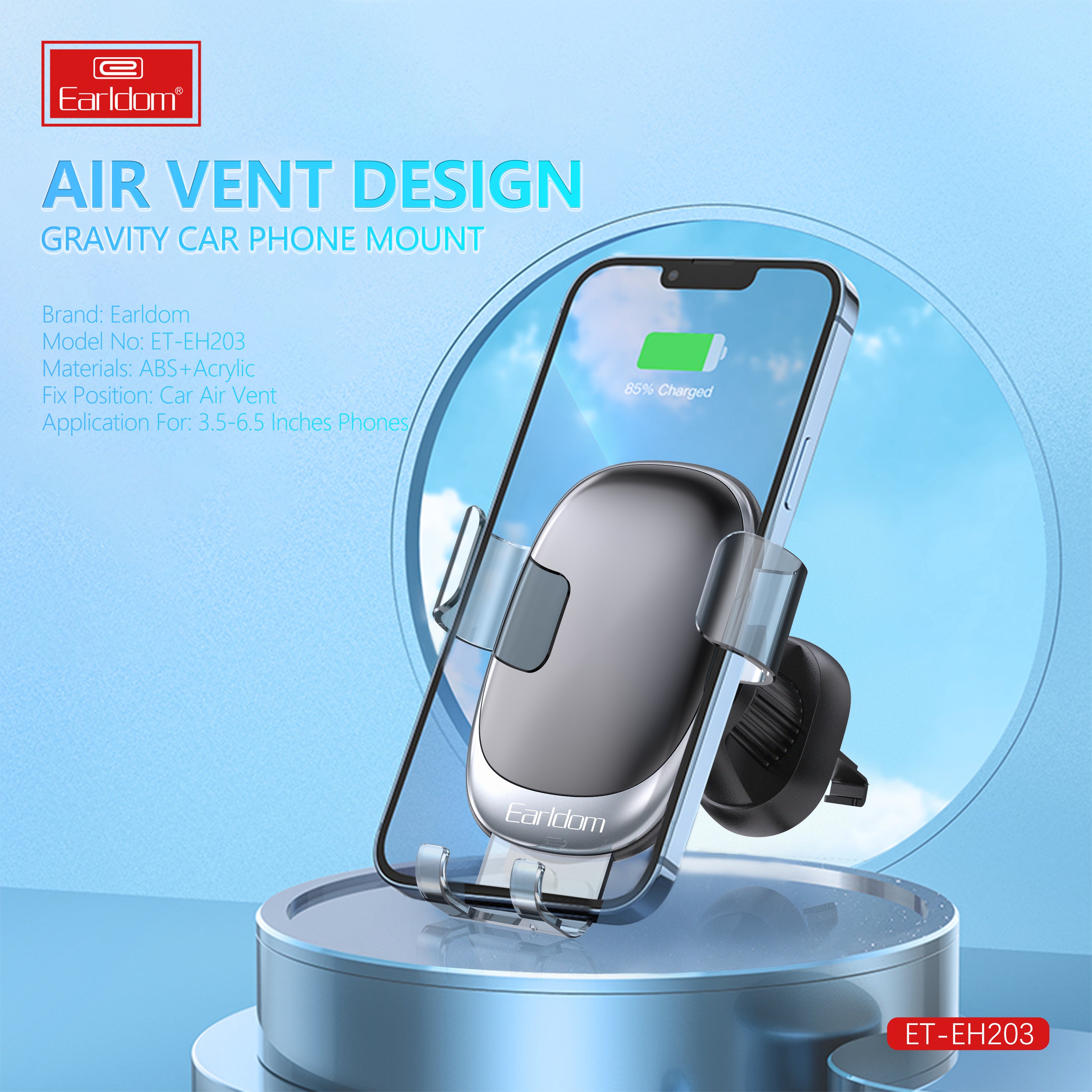 Earldom ET-EH203 Gravity Automatic Air Vent Car Phone Holder Earldom ET-EH203 Gravity Automatic Air Vent Car Phone Holder